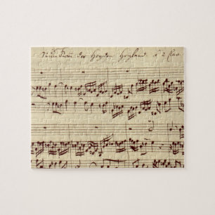 Oude muzieknotities - Bach-muziekblad Legpuzzel