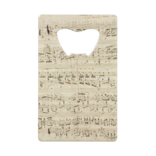 Oude muzieknotities - Chopin-muziekblad Creditkaart Flessenopener