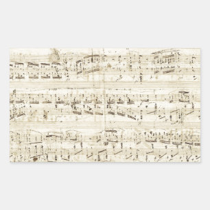 Oude muzieknotities - Chopin-muziekblad Rechthoekige Sticker