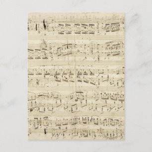 Oude muzieknotities - Chopin-muzieksheet Briefkaart
