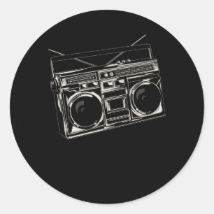 Oude muziekradio Hip Hop Bass Ronde Sticker