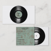 Oude  muziekvinyl visitekaartje (Voorkant / Achterkant)
