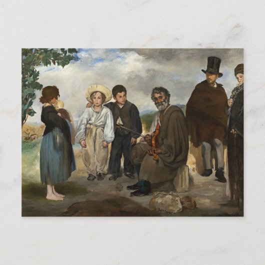 Oude muzikant Edouard Manet Briefkaart (Voorkant)