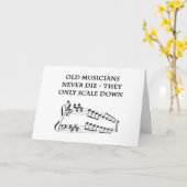 "Oude muzikanten sterven nooit" verjaardagskaart Kaart (Gele Bloem)