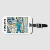 Oude Mykonos Griekse Architectuur Molens Bagagelabel (Voorkant (horizontaal))