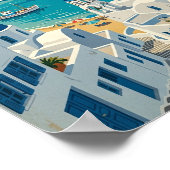 Oude Mykonos Griekse Architectuur Windmolens Poster (Hoek)
