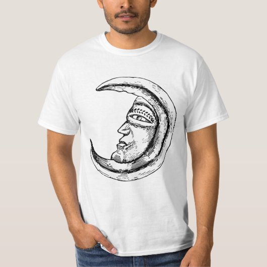 Oude Mystieke Maan Schets T-shirt (Voorkant)