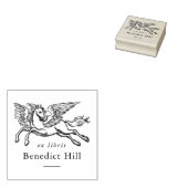 Oude mythologische Pegasus Ex Libris boek Rubberstempel (Gestempeld)