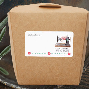Oude Naaimachine Boho Bloemen Boeket Verzendlabel Etiket