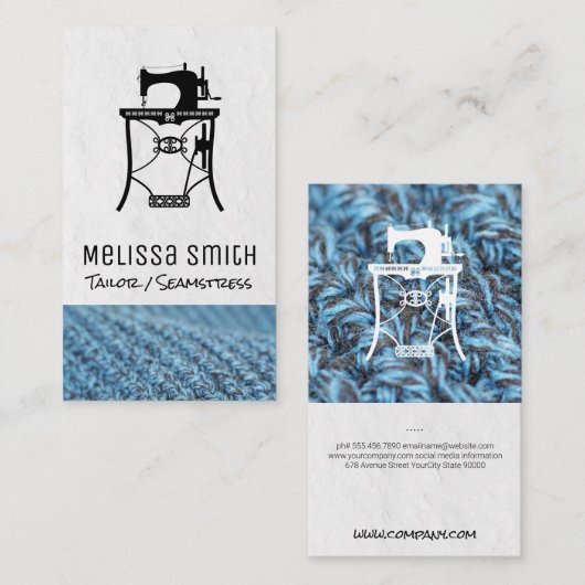 Oude Naaimachine | Naaister | Kleermaker Visitekaartje (Voorkant / Achterkant)