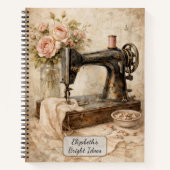 Oude Naaimachine Rozen Notitieboek (Voorkant)