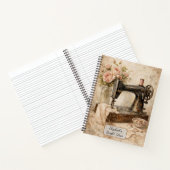Oude Naaimachine Rozen Notitieboek (Binnen)