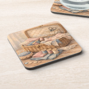 Oude Naaimandje Cottagecore Pastel Bier Onderzetter