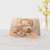 Oude Naaimandje Cottagecore Pastel Kaart (Gele Bloem)