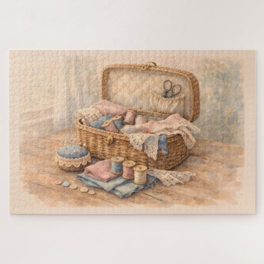 Oude Naaimandje Cottagecore Pastel Legpuzzel (Horizontaal)