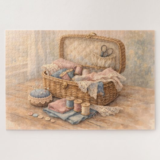 Oude Naaimandje Cottagecore Pastel Legpuzzel (Horizontaal)