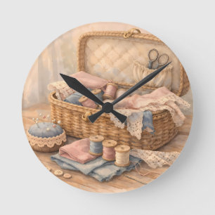 Oude Naaimandje Cottagecore Pastel Ronde Klok