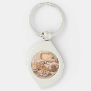 Oude Naaimandje Cottagecore Pastel Sleutelhanger