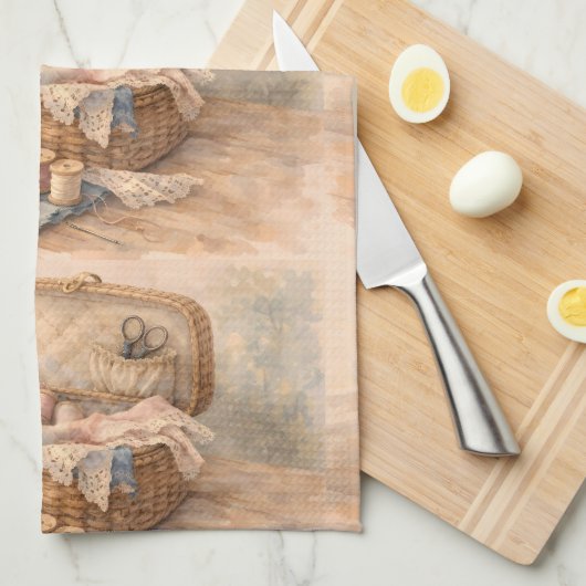 Oude Naaimandje Cottagecore Pastel Theedoek (Quarter Fold)