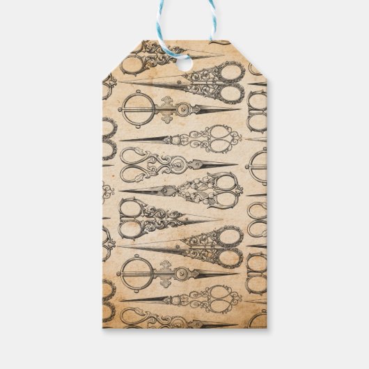 Oude Naaischaren Scrapbook Cadeaulabel (Voorkant)