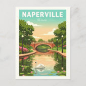 Oude Naperville Illinois Briefkaart (Voorkant)