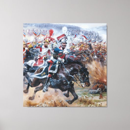Oude Napoleontische slagveldschildering Leipzig  Canvas Afdruk (Voorkant)