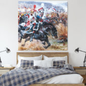 Oude Napoleontische slagveldschildering Leipzig  Canvas Afdruk (Insitu (Slaapkamer))