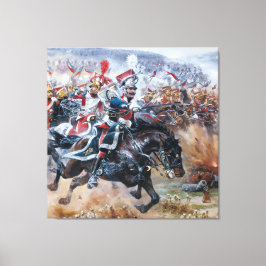 Oude Napoleontische strijdtoneel schilderij Leipzi Canvas Afdruk