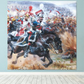 Oude Napoleontische strijdtoneel schilderij Leipzi Canvas Afdruk (Insitu (Houten vloer))