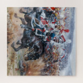 Oude Napoleontische strijdtoneel schilderij Leipzi Legpuzzel (Horizontaal)