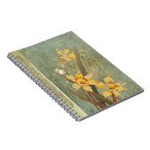 Oude narcis vlinder blauw groen notitieboek (Rechterzijde)