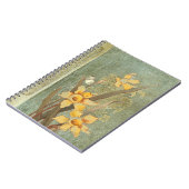 Oude narcis vlinder blauw groen notitieboek (Linkerzijde)