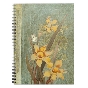 Oude narcis vlinder blauw groen notitieboek