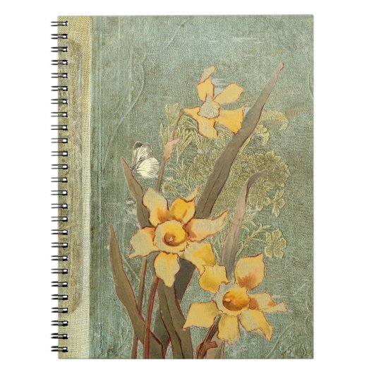 Oude narcis vlinder blauw groen notitieboek (Voorkant)
