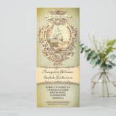 Oude  nautische huwelijksuitnodigingen kaart (Staand voorkant)