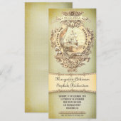 Oude  nautische huwelijksuitnodigingen kaart (Voorkant / Achterkant)