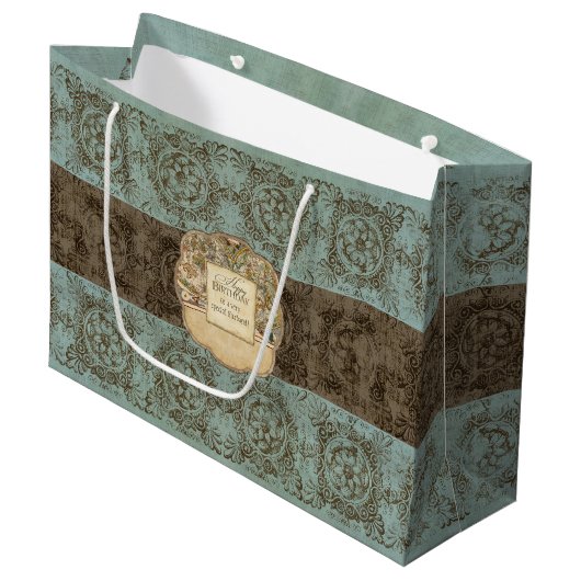 Oude nautische kaart  rozet etsen Mannen Groot Cadeauzakje (Voorkant Gekanteld)