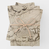 Oude nautische kaart van de Stille Oceaan Inpakpapier Vel (In situ)