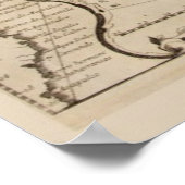 Oude nautische kaart van de Stille Oceaan Poster (Hoek)