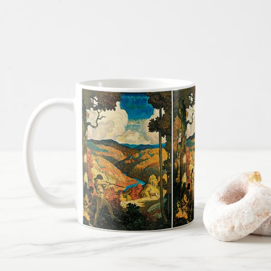 Oude NC Wyeth-reisposter, In Old Kentucky Koffiemok (Met donut)