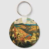 Oude NC Wyeth-reisposter, In Old Kentucky Sleutelhanger (Voorkant)