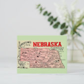 Oude Nebraska kaart ansichtkaart (Staand voorkant)