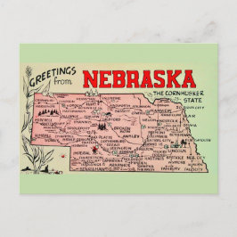 Oude Nebraska kaart ansichtkaart
