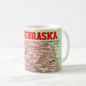 Oude Nebraska kaart koffiemok (Voorkant rechts)