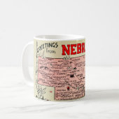 Oude Nebraska kaart koffiemok (Voorkant links)