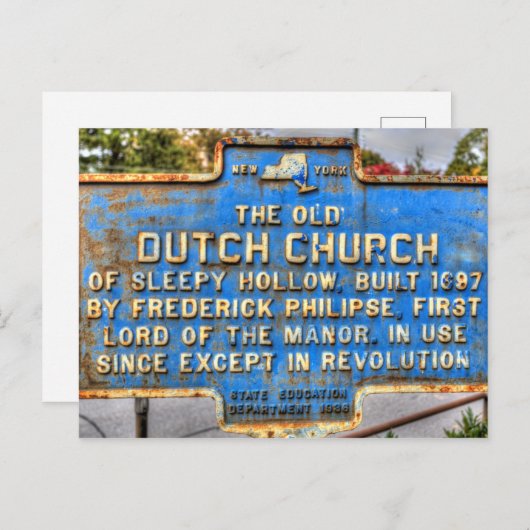Oude Nederlandse Kerk Sleepy Hollow Sign Briefkaart (Voorkant / Achterkant)