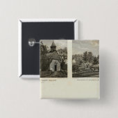 Oude Nederlandse Kerk, woningen Vierkante Button 5,1 Cm (Voorkant /achterkant)