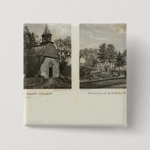 Oude Nederlandse Kerk, woningen Vierkante Button 5,1 Cm