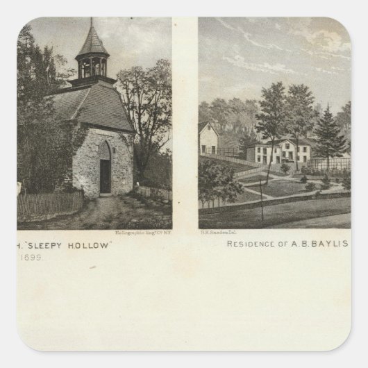 Oude Nederlandse Kerk, woningen Vierkante Sticker (Voorkant)