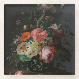 Oude Nederlandse Meester Stilleven Rachel Ruysch Glazen Onderzetter